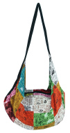 Patchwork Cotton Backpack Tote Bag with Zip