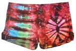 Tie Dye Mid Rise Denim Shorts