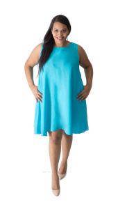 Turquoise Sleeveless Tank Dress Cover Up Plus Sz 1X 2X