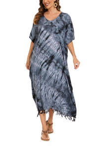 Grey Hippie Tie Dye Caftan Kaftan Loungewear Maxi Plus Size Long Dress 3X 4XS10014143-MU_0_image_IJUST_WORKING