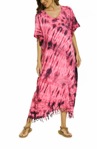 Red Hippie Tie Dye Caftan Kaftan Loungewear Maxi Plus Size Long Dress 3X 4XS10014148-MU_0_image_IJUST_WORKING