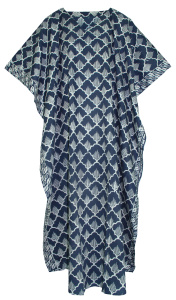 Dark blue Hand Blocked Batik Hippie Caftan Kaftan Loungewear Maxi Plus Size Long Dress 3X 4XS10014237_0_image_IJUST_WORKING