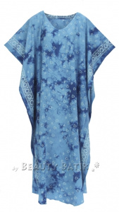 Blue Hand Blocked Batik Rayon Caftan Kaftan Loungewear Maxi Plus Size Long Dress 3X 4XS10014431-MU_0_image_IJUST_WORKING