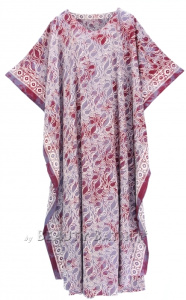 Red violet Hand Blocked Batik Rayon Caftan Kaftan Loungewear Maxi Plus Size Long Dress 3X 4XS10014485_0_image_IJUST_WORKING