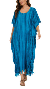 Blue Stripe Caftan Kaftan Maxi Long Dress 1X 2X 3X 4XS10014746-MU_0_image_IJUST_WORKING