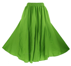 Avocado green Cotton Gypsy Long Maxi Godet Flare Skirt 1X 2X