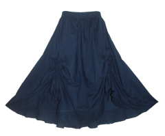 Navy blue Cotton Gypsy Long Maxi Victorian Renaissance Flare Skirt 1X 2X