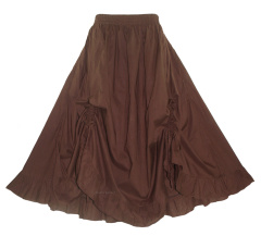 Brown Cotton Gypsy Long Maxi Victorian Renaissance Flare Skirt 1X 2X