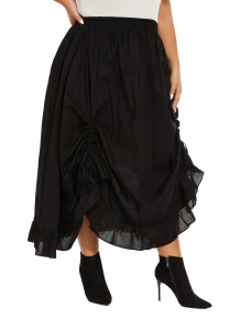 Black Cotton Gypsy Long Maxi Victorian Renaissance Flare Skirt 3XS30014157_0_image_IJUST_WORKING