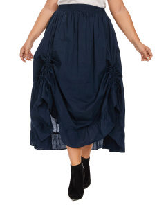 Navy blue Cotton Gypsy Long Maxi Victorian Renaissance Flare Skirt 3XS30014160_0_image_IJUST_WORKING