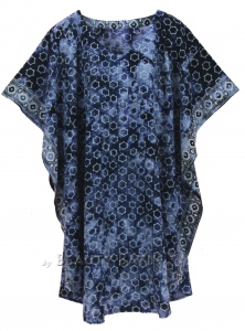 Dark blue HIPPIE Batik Kaftan Plus Size Tunic Blouse Short Sleeve Top 3X 4XS40014357-MU_0_image_IJUST_WORKING