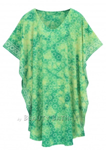 Green HIPPIE Batik Kaftan Plus Size Tunic Blouse Short Sleeve Top 3X 4XS40014359-MU_0_image_IJUST_WORKING