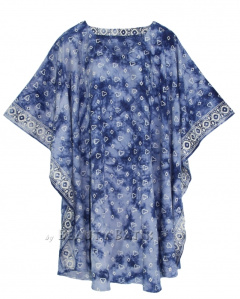 Blue HIPPIE Batik Kaftan Plus Size Tunic Blouse Short Sleeve Top 3X 4XS40014406_0_image_IJUST_WORKING