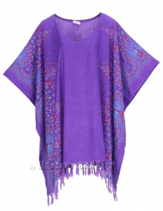 Purple Plus Size Tunic Tops Flora Short Sleeve V neck Shirt 3X 4XS40014476_0_image_IJUST_WORKING