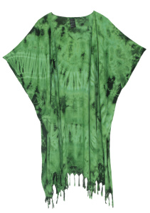 Green HIPPIE Gypsy Tie Dye Kimono Cardigan Shawl Wrap Swimsuit Cover Up Jacket One Size