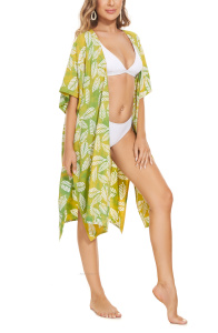 Olive HIPPIE Gypsy Hand Batik Kimono Cardigan Shawl Wrap Swimsuit Cover Up Jacket One Size