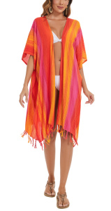 Orange HIPPIE Gypsy Stripe Kimono Cardigan Shawl Wrap Swimsuit Cover Up Jacket One SizeS50014761_0_image_IJUST_WORKING