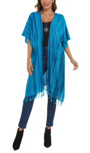 Blue HIPPIE Gypsy Stripe Kimono Cardigan Shawl Wrap Swimsuit Cover Up Jacket One SizeS50014767_0_image_IJUST_WORKING