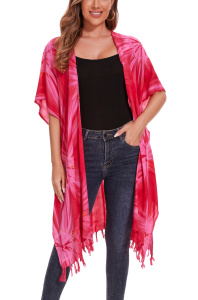 Fuchsia HIPPIE Gypsy Tie Dye Kimono Cardigan Shawl Wrap Swimsuit Cover Up Jacket One SizeS50014827_0_image_IJUST_WORKING