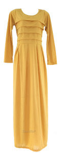 Ladies Long Sleeves Polka Dot Modern Muslimah Maxi Dress XS S