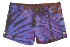 Tie Dye Mid Rise Denim Shorts