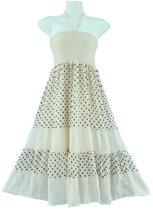 Ladies  Polka Dot Neckholder Sommerkleid Rock S M