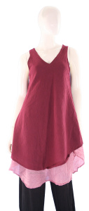 MAROON Lagenlook Cotton Tunic Top S US