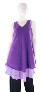 PURPLE Lagenlook Cotton Tunic Top S US