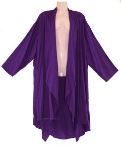 PURPLE Lagenlook Duster Plus Size Long Coverup Jacket 1X 2X