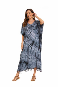 Grey Hippie Tie Dye Caftan Kaftan Loungewear Maxi Plus Size Long Dress 3X 4XS10014143-MU_0_image_IJUST_WORKING