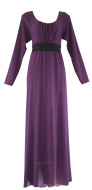 Ladies Long Sleeves Solid Modern Muslimah Maxi Dress XS S