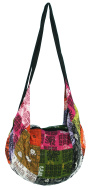 Patchwork Cotton Backpack Tote Bag with Zip