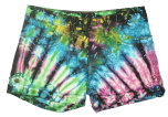 Tie Dye Mid Rise Denim Shorts