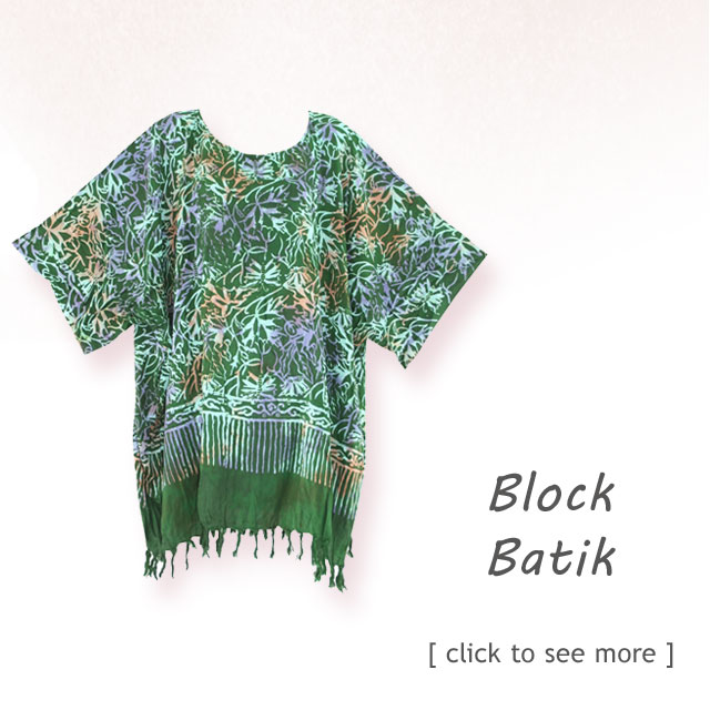 Hand Draw, Block Printed, Batik Tops, Batik tunic