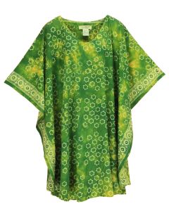 Green HIPPIE Batik CAFTAN KAFTAN Plus Size Tunic Blouse Kaftan Top 3X 4X